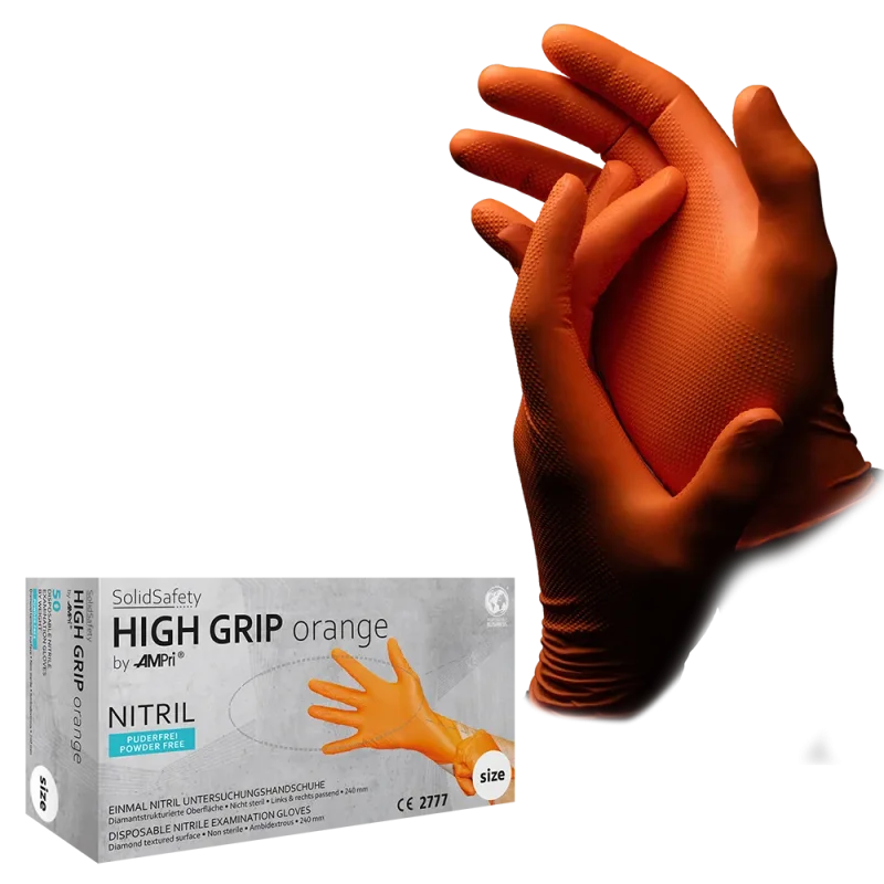 081310-XL Rukavice Solid Safety High Grip nitril orange 50/1 XL