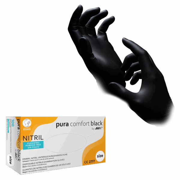 118-038-XL Rukavice Pura Comfort Black nitril 100/1 XL