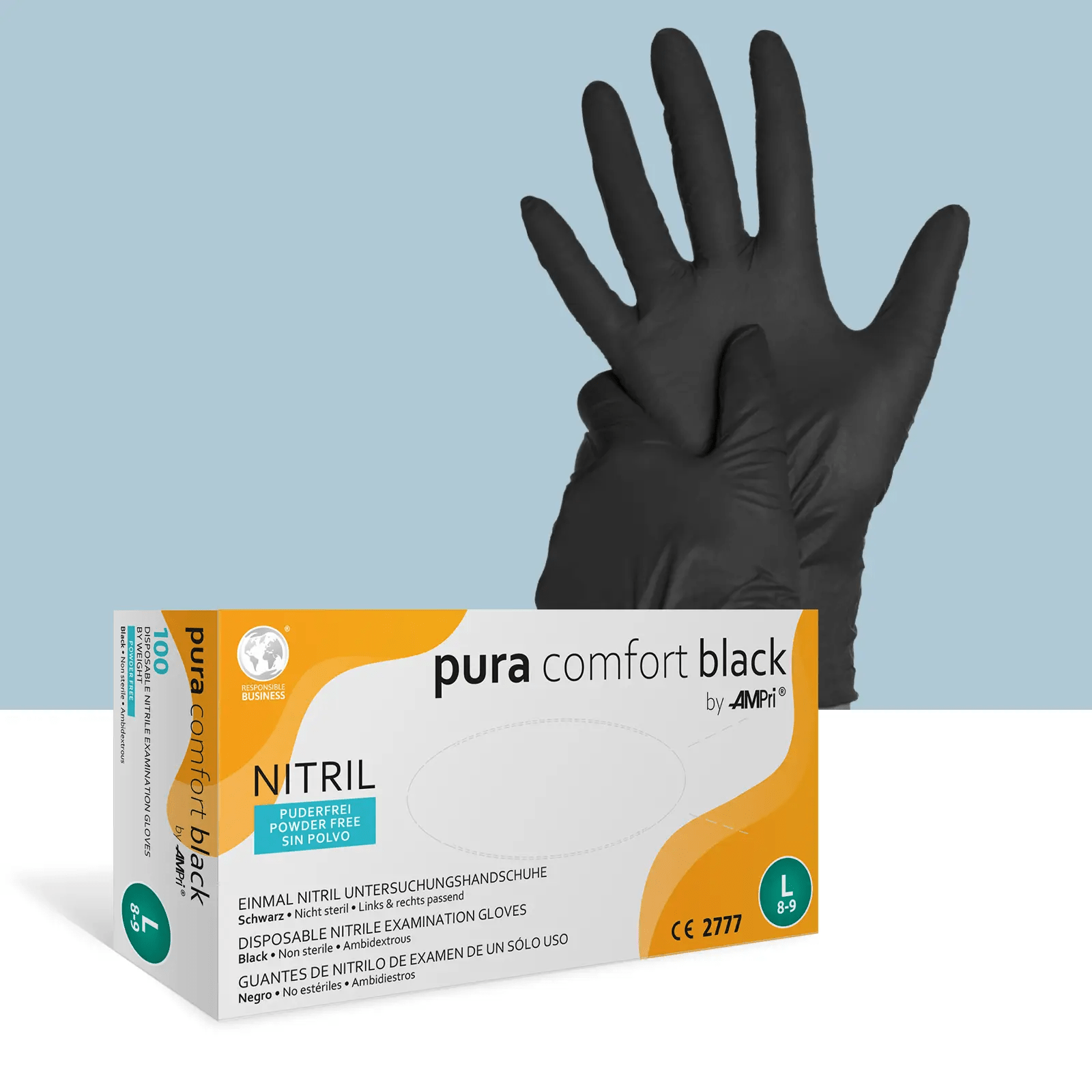 Rukavice Pura Comfort Black nitril 100/1 - 118-038