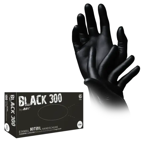 191-012-L Rukavice Black 300 nitril crne 100/1 L